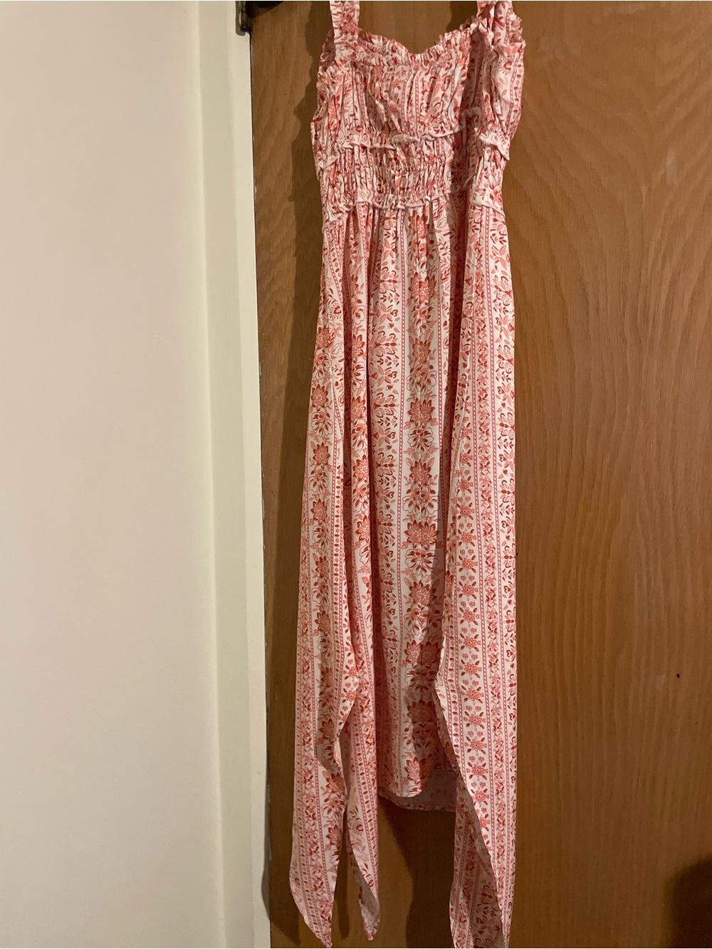 No Boundaries Coral and Cream Floral Maxi Dress